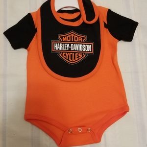 Baby Boy Harley-Davidson Onesie and Bib Set